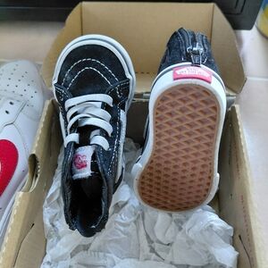 Vans Kids Black and White Sneakers